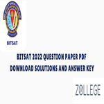 BITSAT 2022 Question Paper with Answer Key PDF ZPYP